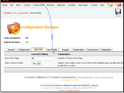 Users Per Page allows you to set the number of users to show per page
Allow Link to Profile allows you to choose if the username should link to the user's profile
Let's move on to the User Profile tab
