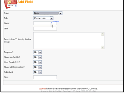 Then enter a name, title and description for the field.