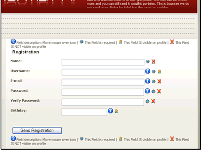 Now when you look at the registration form you will see our new field.