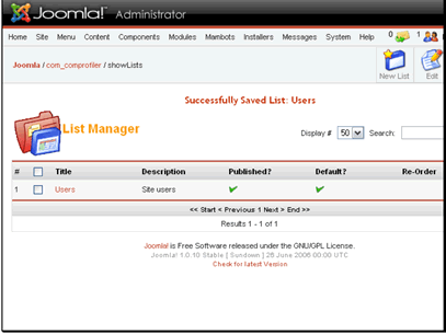 Now we can go see the list on our site.
