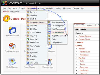 Begin by navigating to Components -> Community Builder -> List Management.