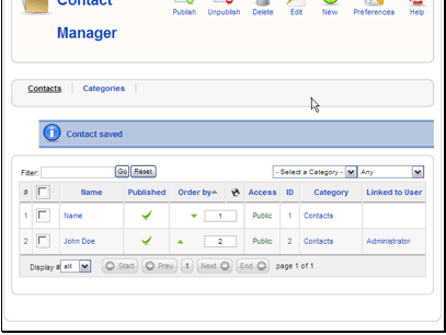 We can see our contact has been created. Let's go to the frontend to see what the form looks like.