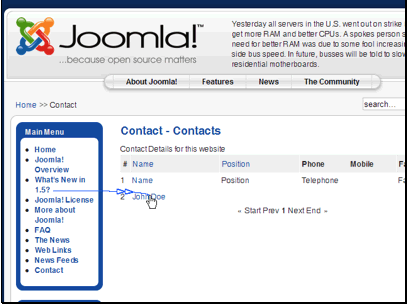 Select the contact we created.