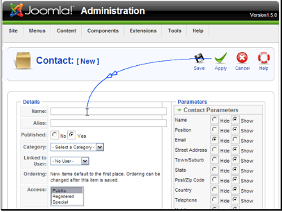 First enter a name for the contact. You can also enter an alias.