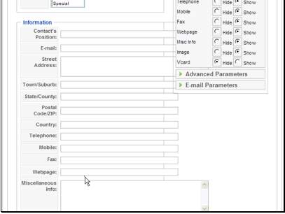 You can also fill out lots of contact info for the user.
