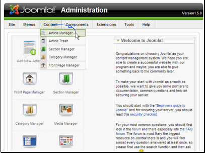 Begin by navigating to Content >> Article Manager