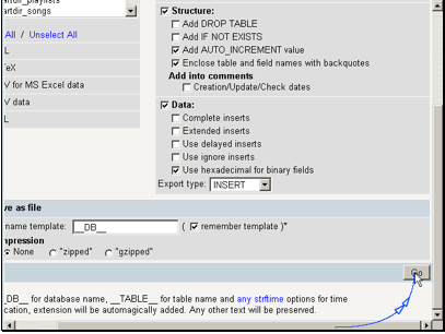 Click the Go button to generate the file
