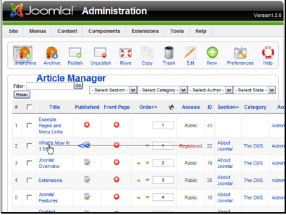 We can see that the access level has been changed to Registered. Let's edit the content item