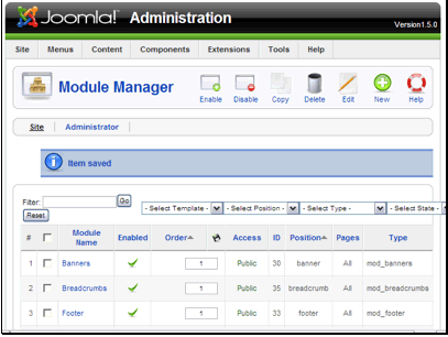 The module has been saved. Now let's go see it on the frontend.
