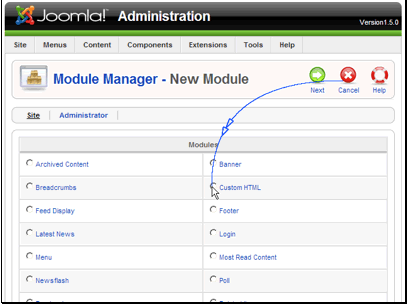 And we want it to be Custom HTML. There are also several presets you can choose from.