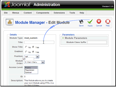 Let's enter a title for the module