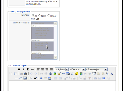 You can also set it to only display for certain menu items