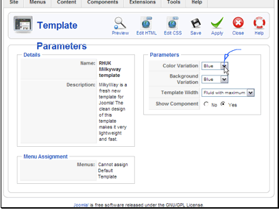 Some templates have parameters you can change.