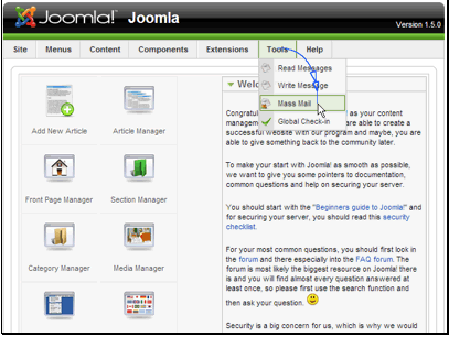 To begin navigate to Tools >> Mass Mail