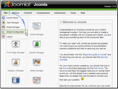 Begin by navigating to Site >> Global Configuration