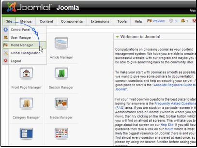 Navigate to Site >> Media Manager.