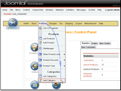Navigate to Products >> Add Category