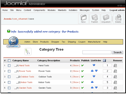Your new category has been created and you can now enter products under it