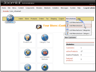 Navigate to Manufacturer >> Add Manufacturer