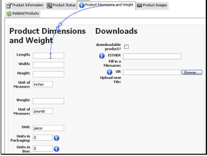 Enter the information for your product