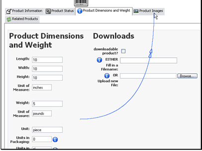 If you have a downloadable product you can set that information here
Let's move on to the Product Images tab