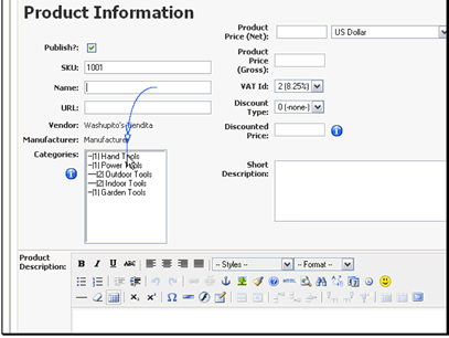 Select a category for your product