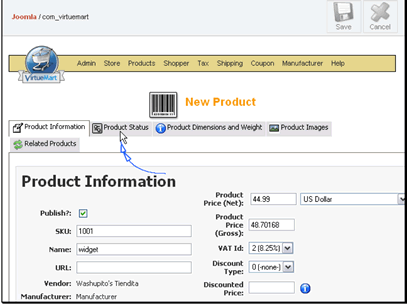 Let's move on to the Product Status tab