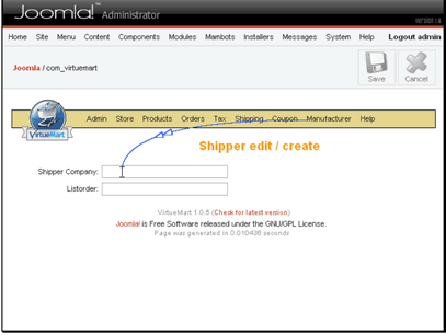 Enter the name of the shipping company