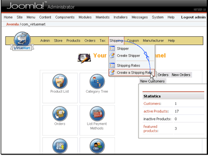 Navigate to Shipping >> Create a Shipping Rate