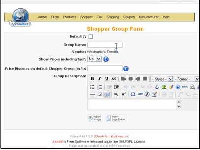 If you want this to be the default shopper group you can check here
Enter a new for the group
