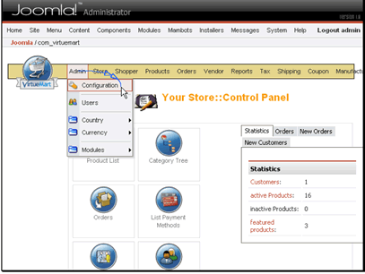 Navigate to Admin >> Configuration