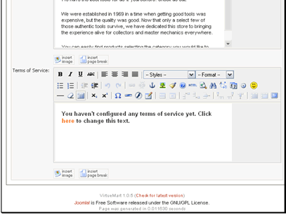 You can also enter a Tems of Service (TOS)