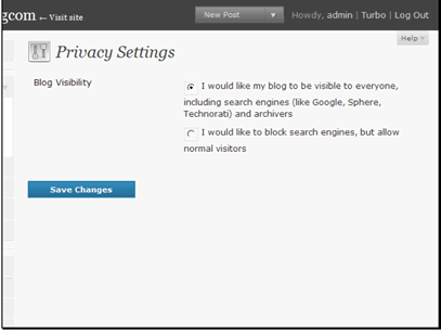 Here you can choose if you want your site to be indexed by search engines. If you choose to 