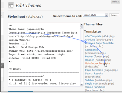 Select the file you want to edit. We'll edit the main index page.