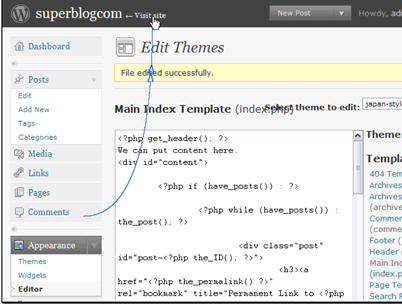 Now let's go look at the frontend of the site.