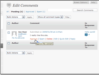 Then we'll approve this comment.