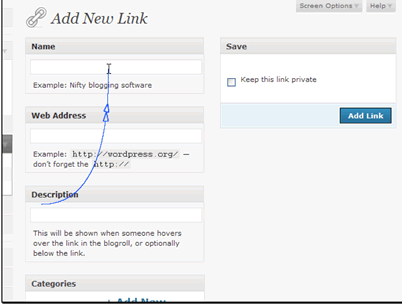 Enter a name for the link. This is used as the anchor text for your link.
