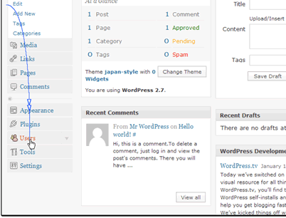 Begin by clicking the Users link.
