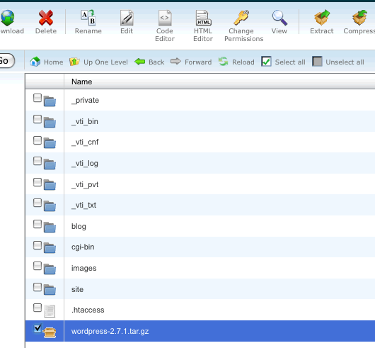 Select the package and click the Extract button.