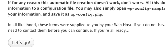 The configuration file has been created. Now we can begin the install.